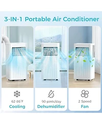 Cowsar 8,000 Btu Portable Ac, 4 Modes, 350sq.ft, Remote & Led, Wheels,Sleep Mode,Home/Dorm