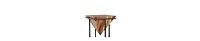 Pyramid Wooden Side Table – Cross Metal Base for a Modern Look