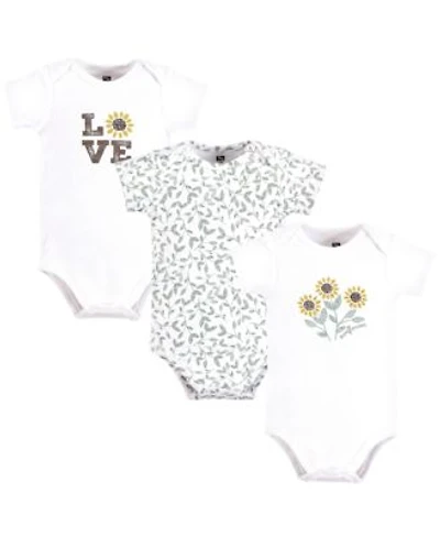 Hudson Baby Baby Girls Essential Three Piece Set Of Cotton Bodysuits