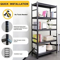 Storage Shelves 5 Tier Heavy Duty Metal Shelving Unit Adjustable Shelving Units and Storage Rack Kitchen Garage Shelf H78 W47.2 D18