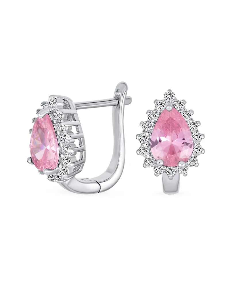 Bling Jewelry Timeless Elegant Cz Cubic Zirconia Stud Earrings Teardrop Huggie Sterling Silver