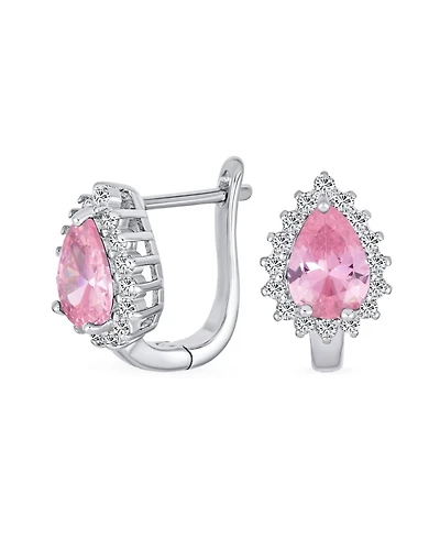 Bling Jewelry Timeless Elegant Cz Cubic Zirconia Stud Earrings Teardrop Huggie Sterling Silver