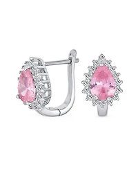 Bling Jewelry Timeless Elegant Cz Cubic Zirconia Stud Earrings Teardrop Huggie Sterling Silver