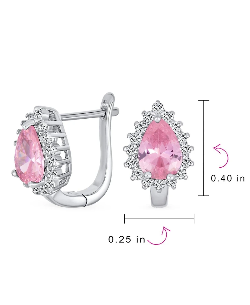 Bling Jewelry Timeless Elegant Cz Cubic Zirconia Stud Earrings Teardrop Huggie Sterling Silver
