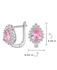 Bling Jewelry Timeless Elegant Cz Cubic Zirconia Stud Earrings Teardrop Huggie Sterling Silver