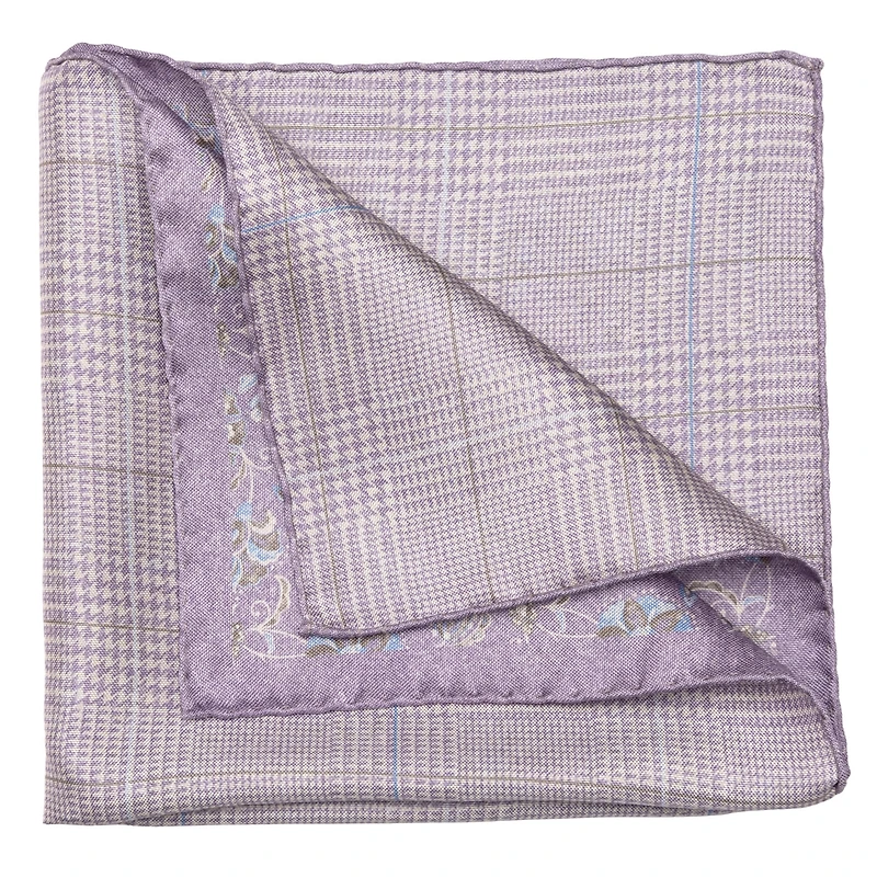 Elizabetta Men's Enzo - Double Sided Silk Pocket Square for Men