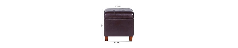 Tufted Leatherette Ottoman – Square Wooden Storage with Lift-Off Lid