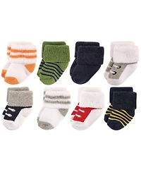 Luvable Friends Baby Boys Terry Fabric Sock Collection 8 Pairs