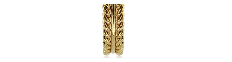 Stainless Steel Large Twisted Texture Hoop Earrings