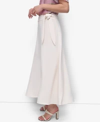Dkny Women's Aero Crepe Belted Midi Skirt