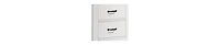 Nightstand with 2 Drawers and Black Handles for Bedroom Storage