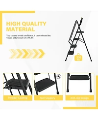 Step Foldable Light Weight Wide Anti Slip Pedal and Safety Handle