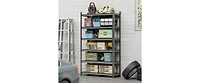Heavy Duty Adjustable Kitchen Shelving Unit, Wire Storage Shelves with Wheels, Pantry Organizer Rack Rolling Metal Shelf for Garage Closet Laundry