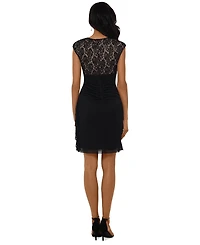 Betsy & Adam Petite Lace Bodice Sheath Dress