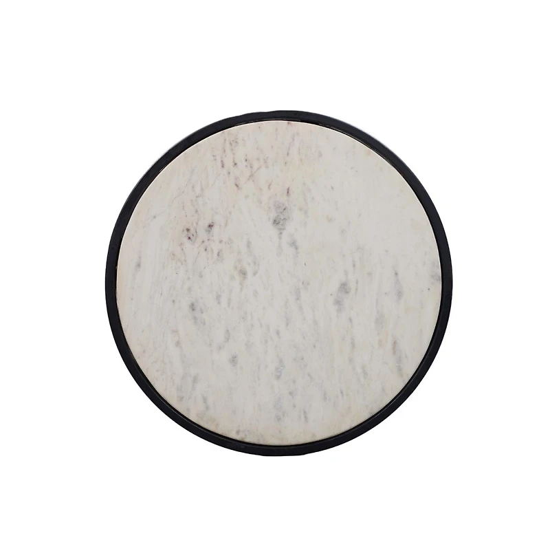 Round Top Side Table with Tubular Frame for Modern and Minimalist Home Decor