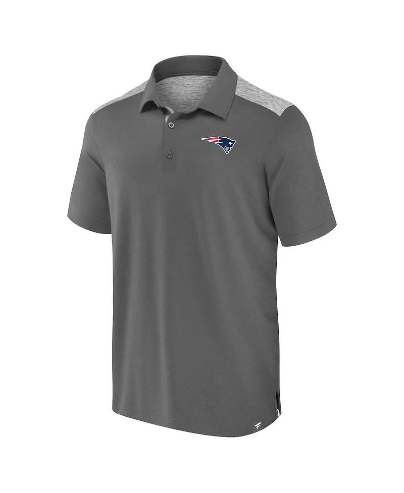 Fanatics Men's Heather Gray New England Patriots Long Shot Polo Shirt