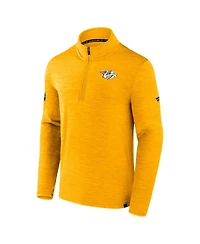 Fanatics Men's Heather Gold Nashville Predators Authentic Pro Quarter-Zip Top