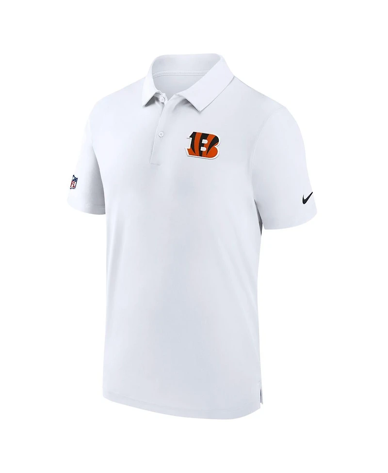Nike Men's White Cincinnati Bengals Sideline Coaches Performance Polo Shirt