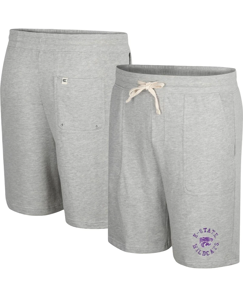 Colosseum Men's Heather Gray Kansas State Wildcats Love To Hear This Terry Shorts
