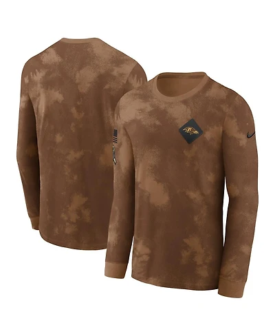 Nike Men's Brown Baltimore Ravens Salute To Service Long Sleeve T-Shirt