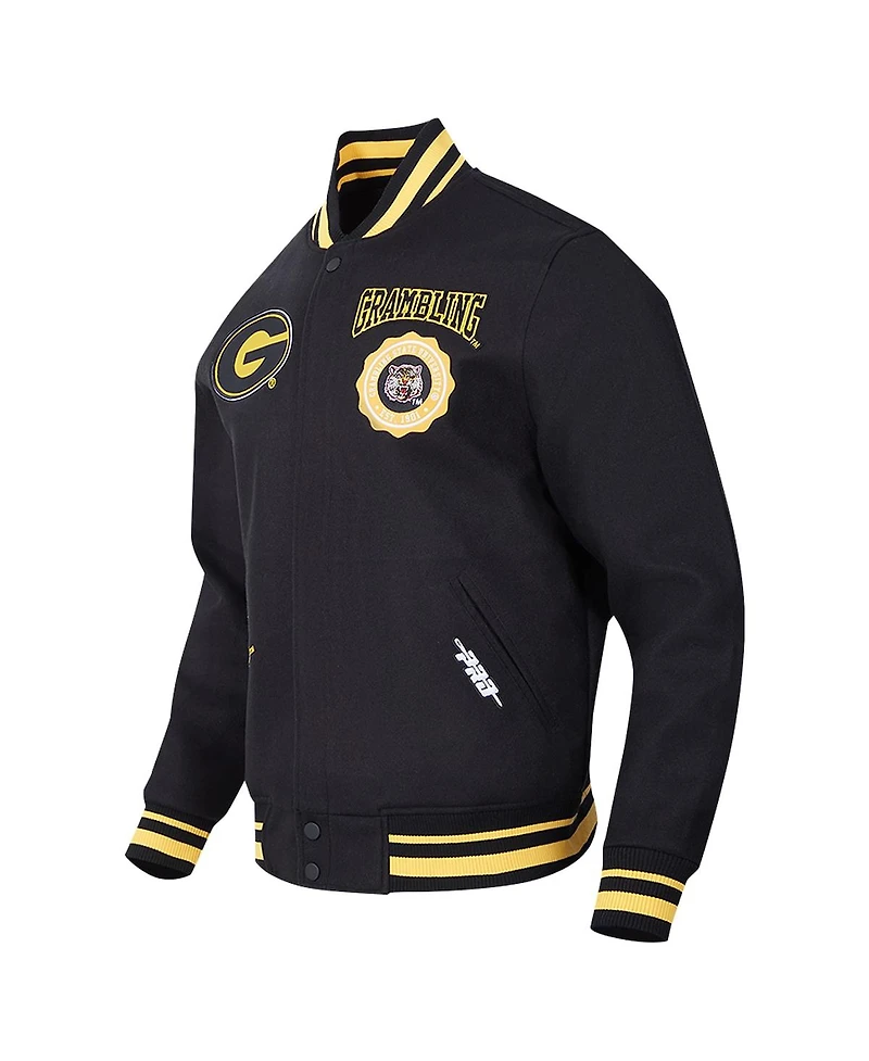 Pro Standard Men's Black Grambling Tigers Crest Wool Full-Zip Jacket