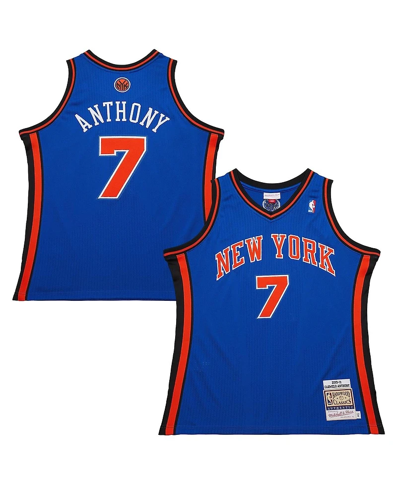 Mitchell & Ness Men's Carmelo Anthony Royal New York Knicks 2010/11 Hardwood Classics Authentic Jersey