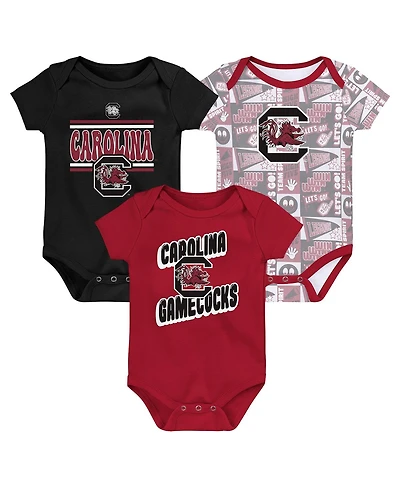 Outerstuff Baby Boys and Girls 3-Pack South Carolina Gamecocks Sunday Comics Bodysuit Set