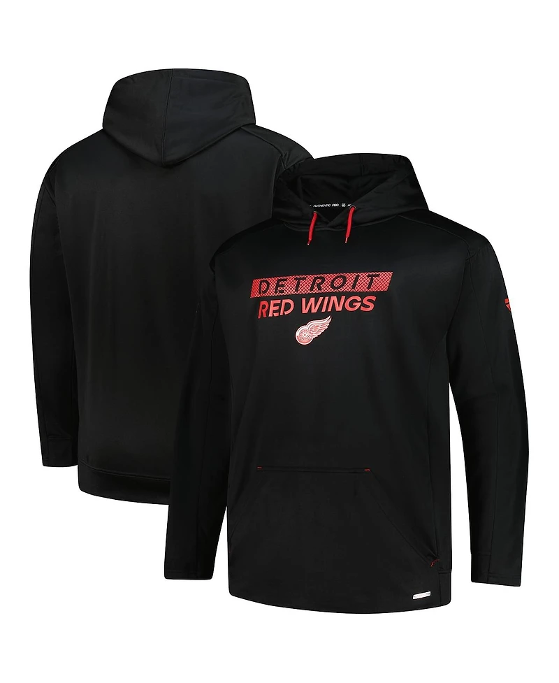 Fanatics Men's Black Detroit Red Wings Authentic Pro Big Tall Pullover Hoodie