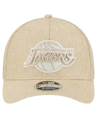 New Era Men's Tan Los Angeles Lakers Injection Woven A-Frame 9FORTY Adjustable Hat