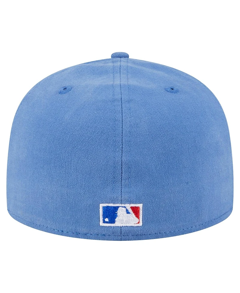 New Era Men's Light Blue Chicago Cubs Championship Side Flag A-Frame 59Fifty Fitted Hat