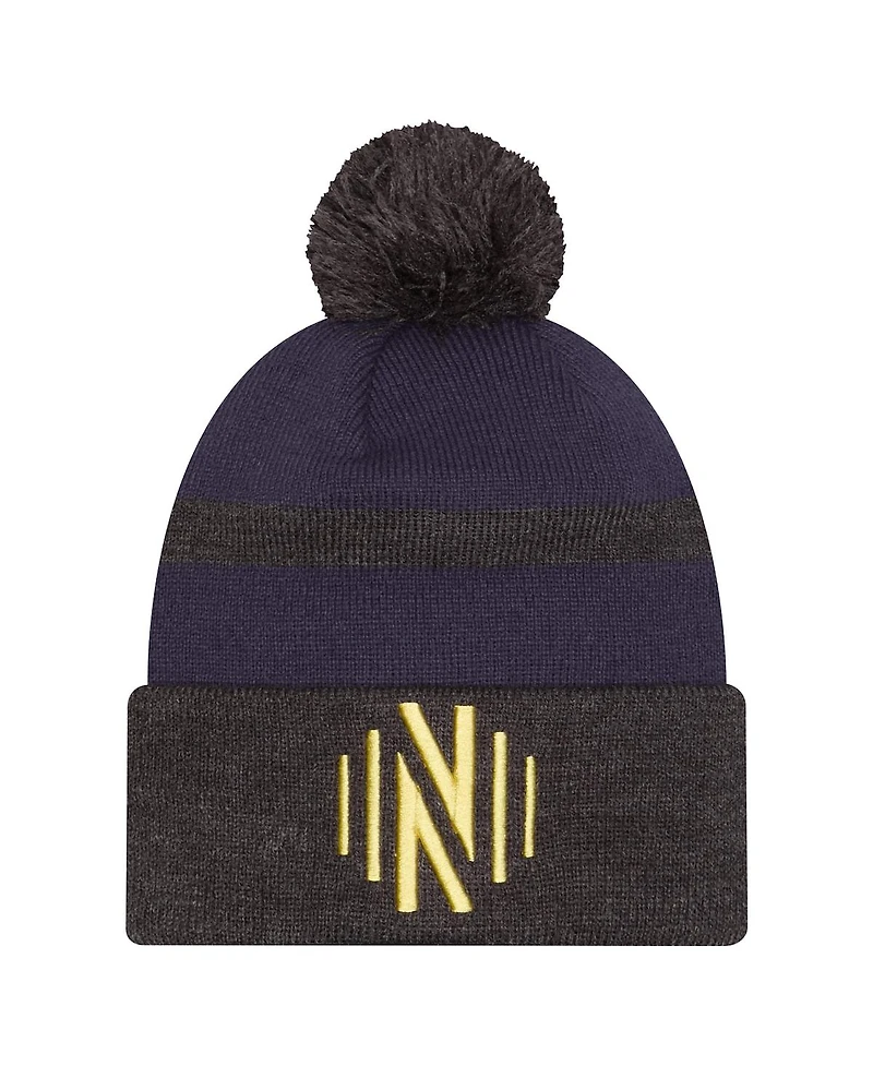 New Era Men's Navy Nashville Sc 2025 Kickoff Cuffed with Pom Knit Hat