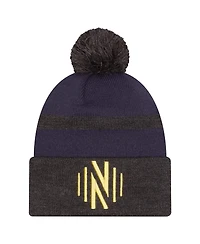 New Era Men's Navy Nashville Sc 2025 Kickoff Cuffed with Pom Knit Hat