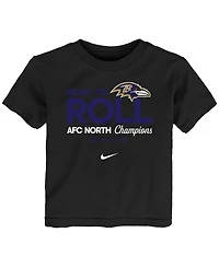 Nike Toddler Black Baltimore Ravens 2024 Afc North Division Champions Locker Room Trophy Collection T-Shirt