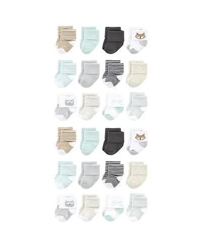 Luvable Friends Baby Boys Unisex Cotton Rich Terry Socks 24-Pack