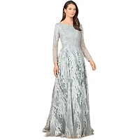 Lara Women's Long Sleeve, Modest Beaded Gown