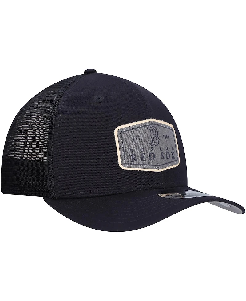New Era Men's Navy Boston Red Sox Labeled 9Seventy Stretch-Snap Adjustable Hat