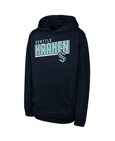 Outerstuff Big Boys and Girls Deep Sea Blue Seattle Kraken Cyber Punk Performance Hoodie