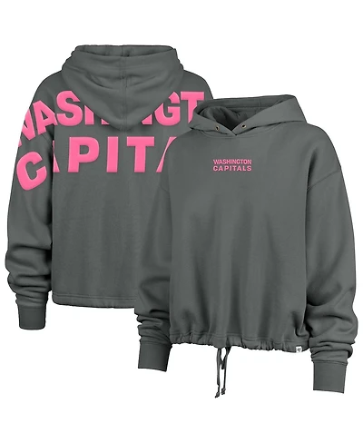 '47 Brand Women's Gray Washington Capitals Bright Side Venice Cropped Pullover Hoodie