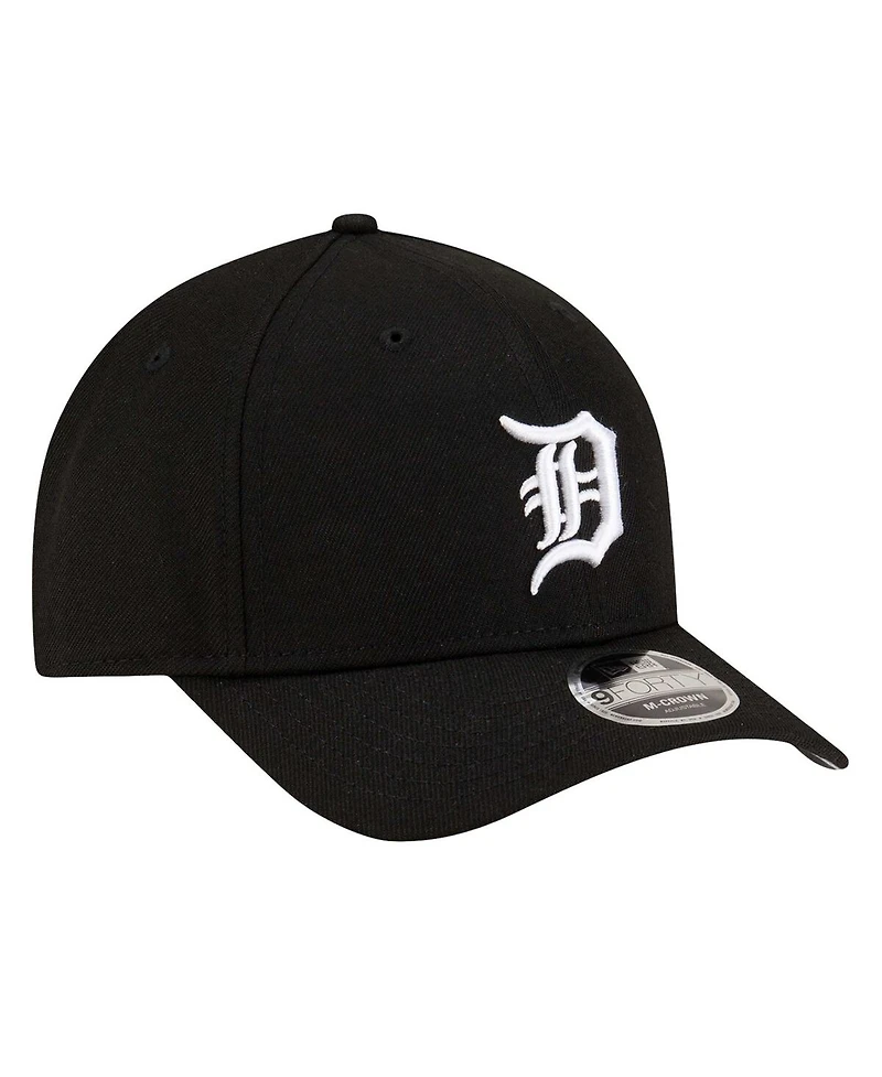 New Era Men's Black Detroit Tigers Player Replica 9Forty Adjustable Hat