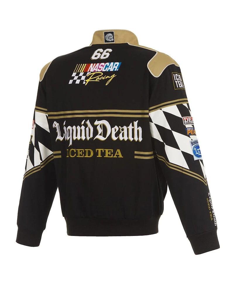 Jh Design Men's Black Nascar Liquid Death Full-Snap Twill Uniform Jacket