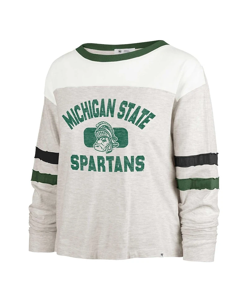 '47 Brand Women's Oatmeal Michigan State Spartans Vault All Class Lena Long Sleeve T-Shirt