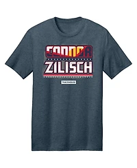 Trackhouse Racing Team Collection Men's Heather Navy Connor Zilisch Red Bull Car T-Shirt