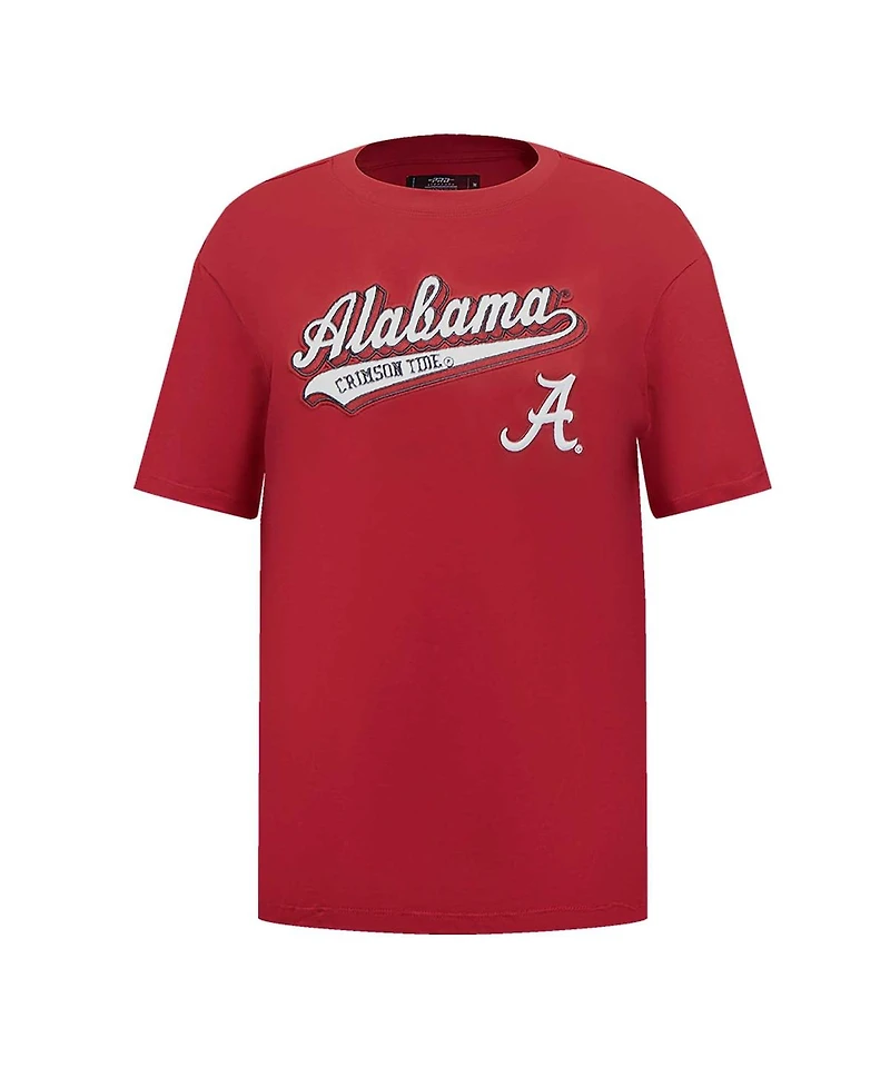 Pro Standard Women's Crimson Alabama Tide Script Tail Oversized Boyfriend T-Shirt