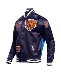 Pro Standard Men's Navy Chicago Bears Sublimated Satin Full-Snap Jacket