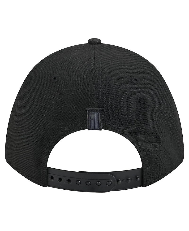 New Era Men's Black Boston Bruins Game Day Stealth Flag 9FORTY A-Frame Adjustable Hat