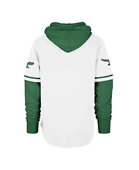 '47 Brand Men's White Philadelphia Eagles Throwback Shortstop Pullover Hoodie