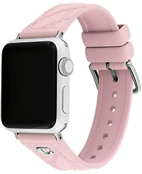 Coach Women's Quilted Pink Silicone Apple Watch Strap 38mm, 40mm, 41mm