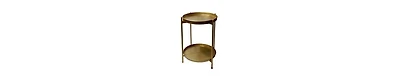 High Round Side Table – 2-Tier Design with Sturdy Iron Frame