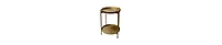 High Round Side Table – 2-Tier Design with Sturdy Iron Frame