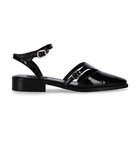 Aveline Black Leather Ballet Flats